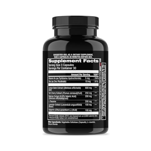 Jocko Fuel Good Night bottle label showing tart cherry and lavender for sleep support.