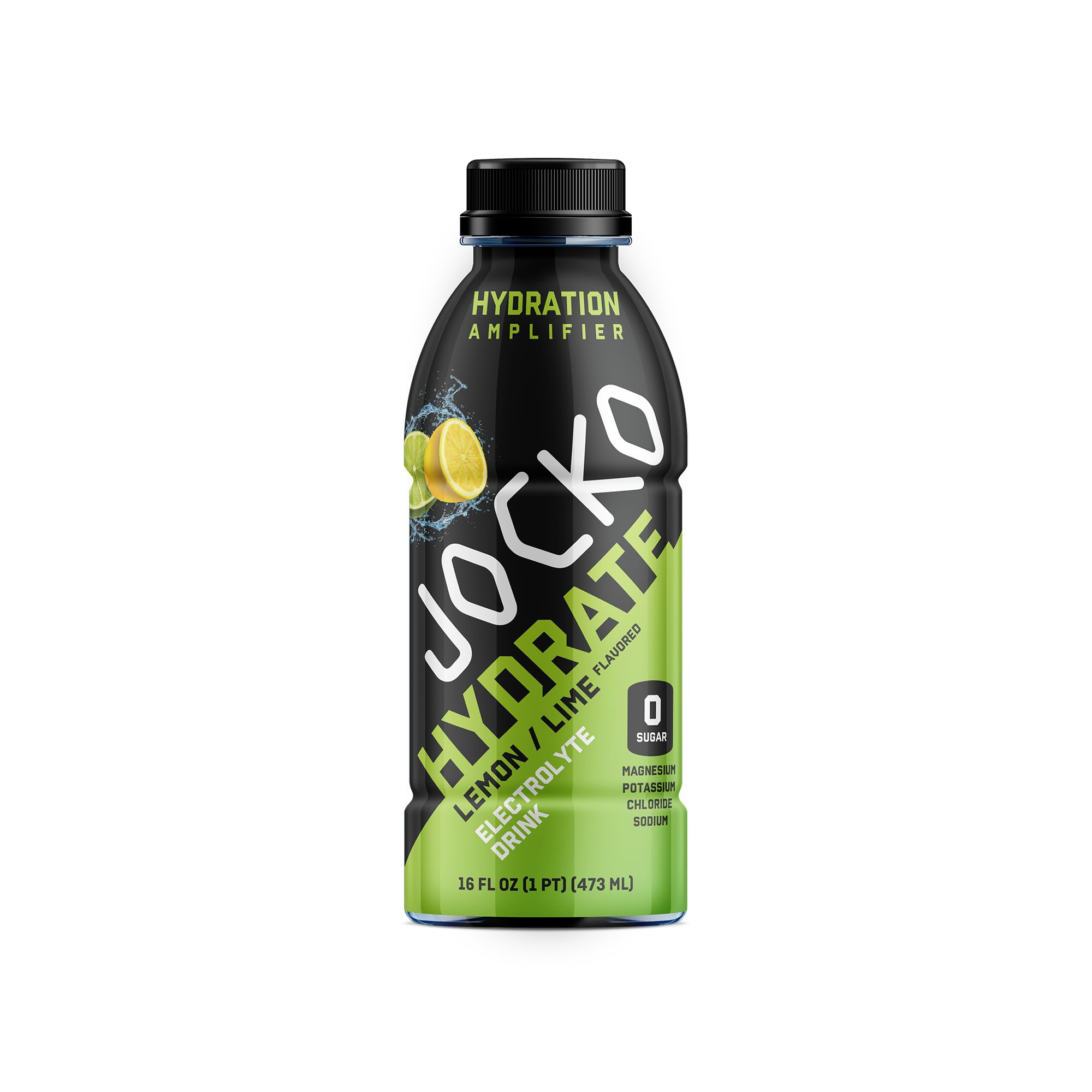 Jocko Fuel Hydrate lemon-lime with glass of water conveys refreshing taste.