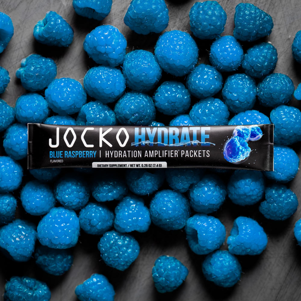 Jocko Fuel Hydrate travel packets for on the go hydration during travel.