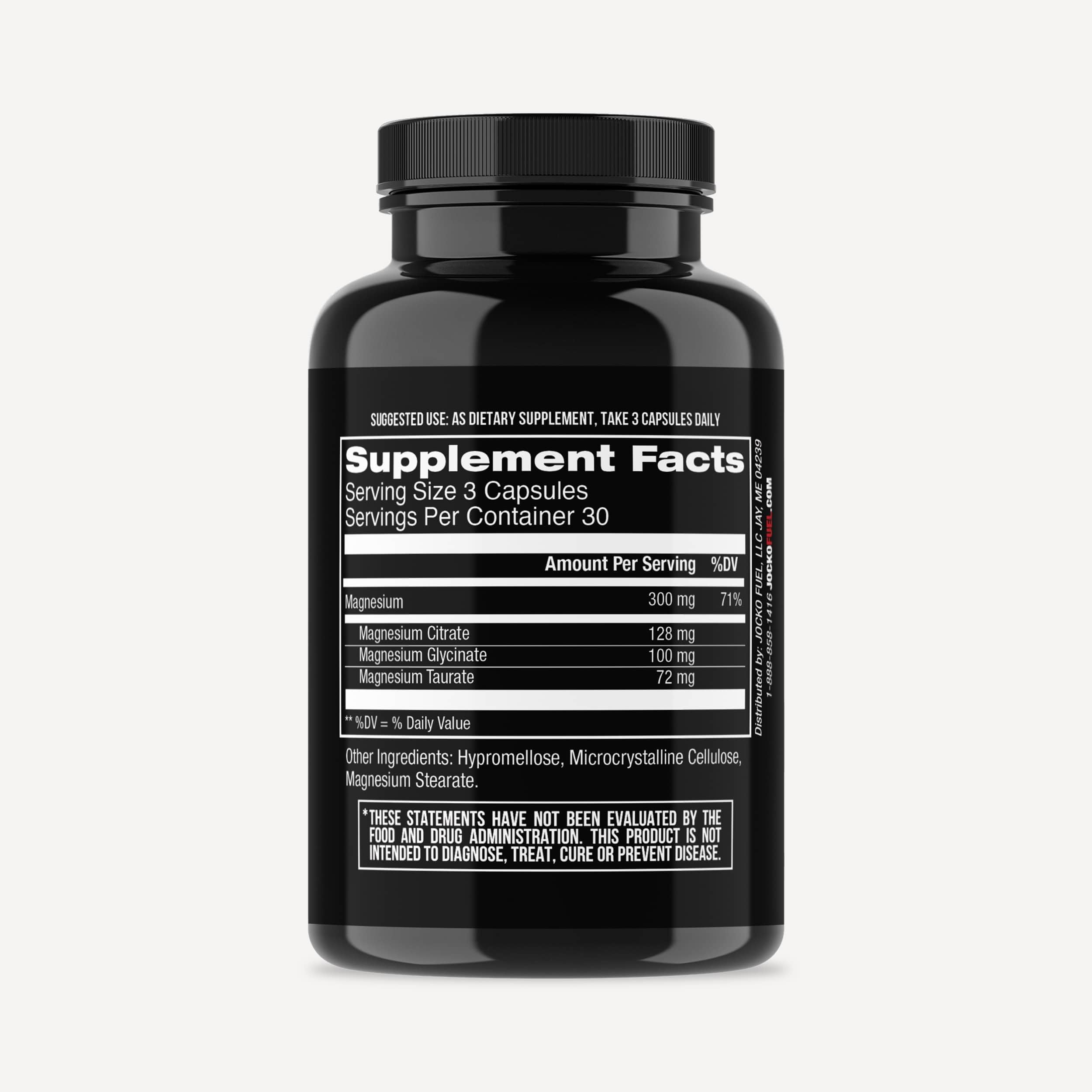 Label showing glycinate, citrate, taurate blend for supported muscle function.