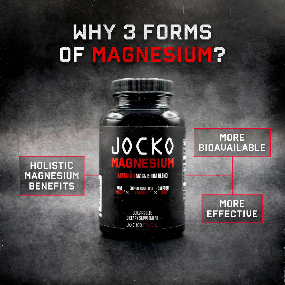 Capsules beside a protein shake for daily wellness routine with Jocko Fuel.