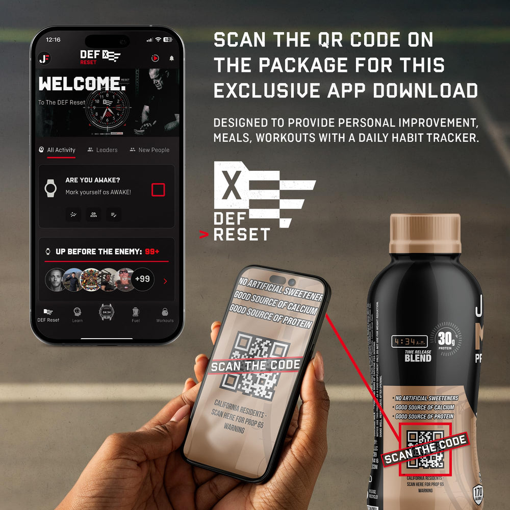 Label close-up shows 30 g protein and no added sugar