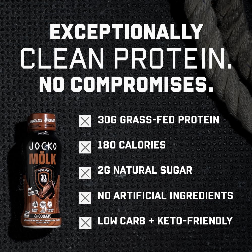 Pouring Jocko Fuel Mölk vanilla bottle shows smooth shake ready to mix