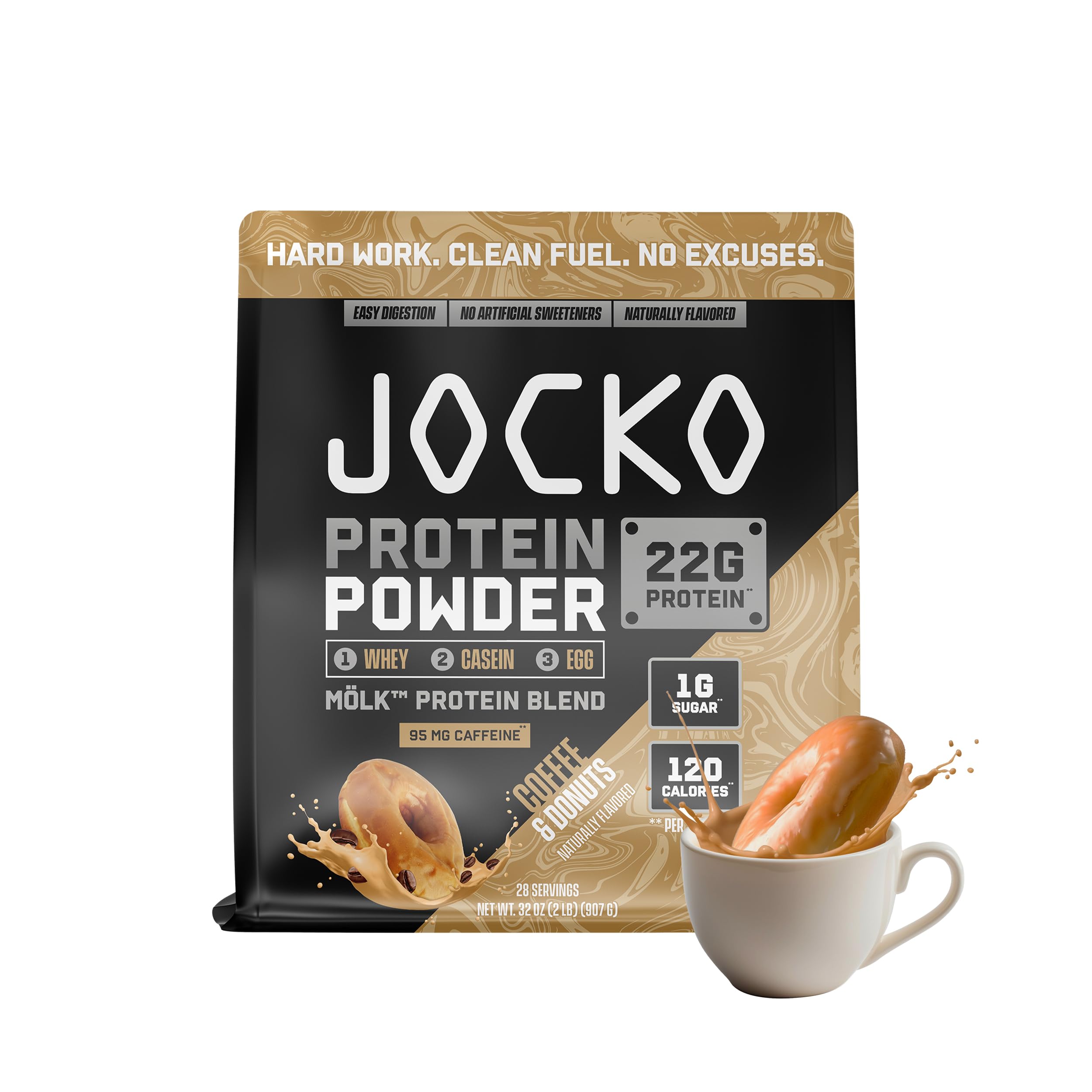 Jocko Fuel Mölk whey powder with scoop ready for daily protein shake to support recovery
