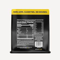 Jocko Fuel Mölk scoop beside powder highlights easy mixing and flavor