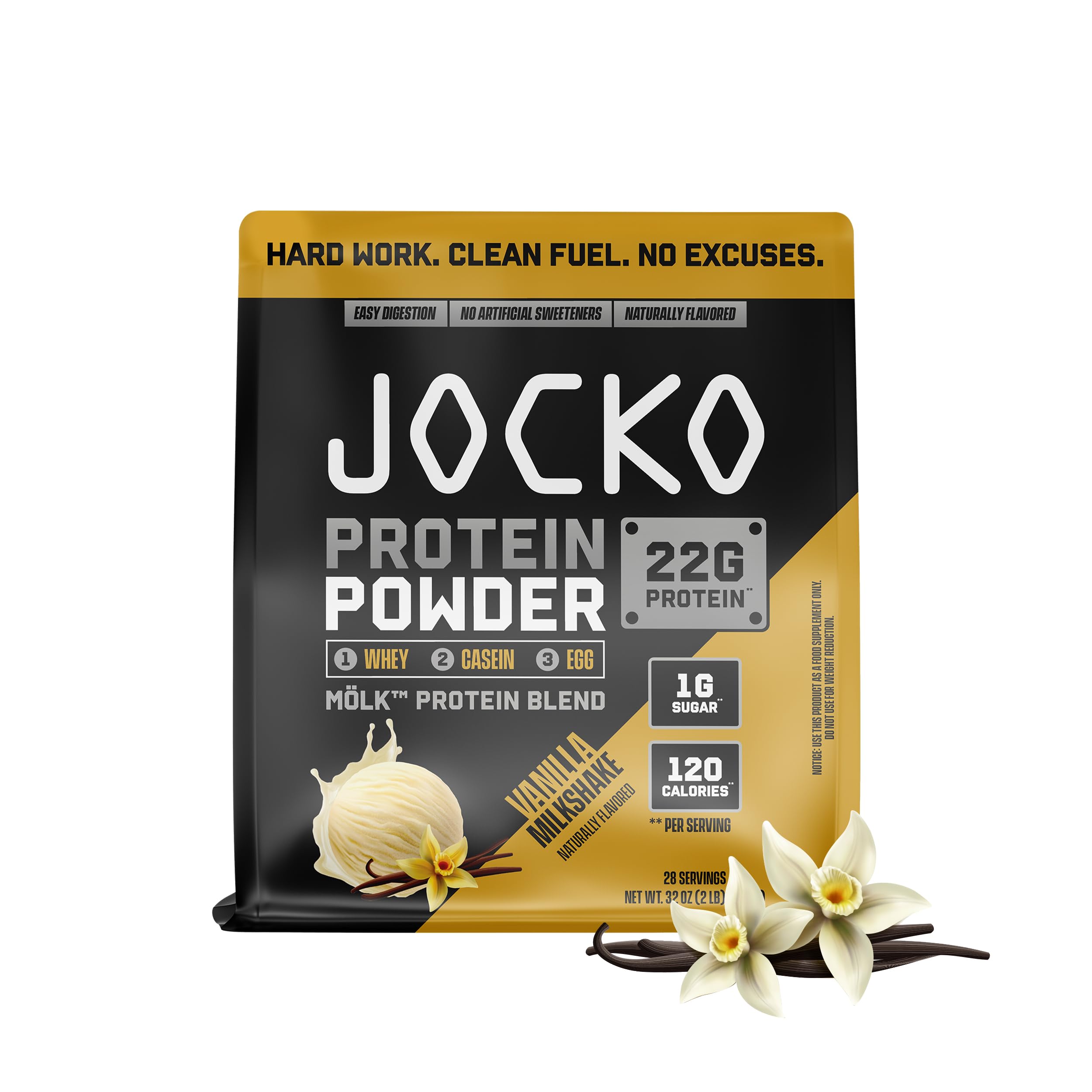 Jocko Fuel Mölk whey powder tub front for quick post-workout fueling