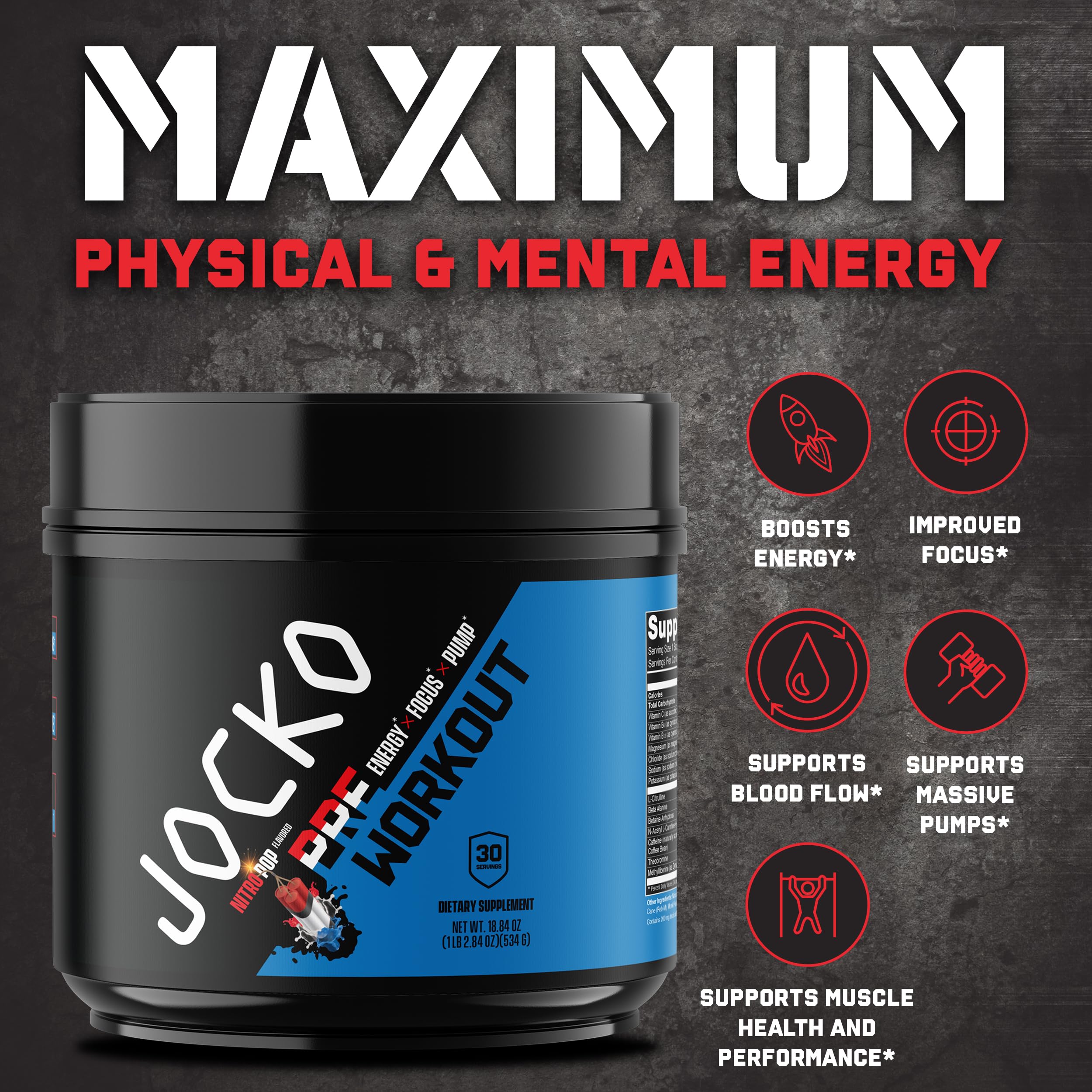 Jocko Fuel Pre Workout dynamine focus for sharper training attention