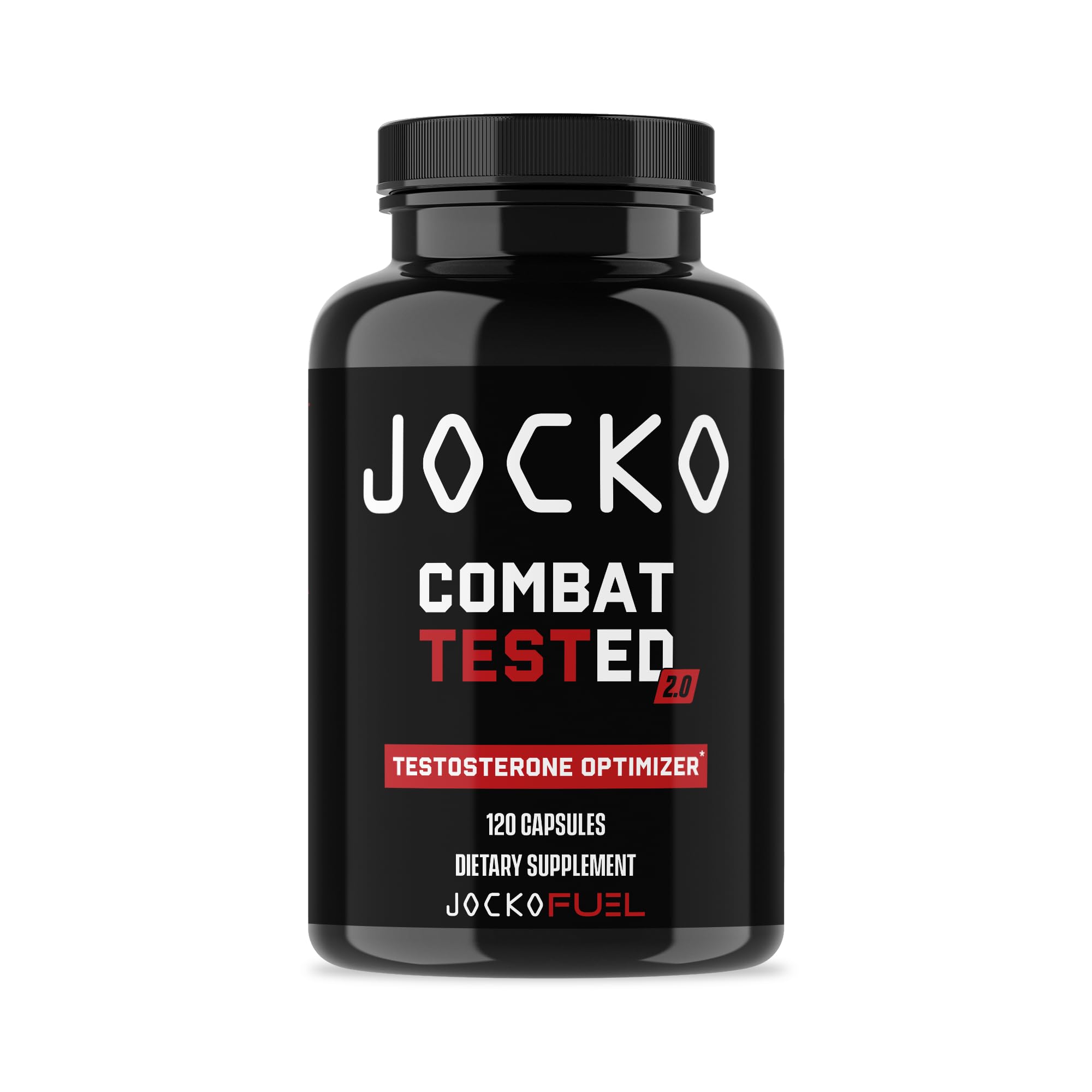 Jocko Fuel Test Booster bottle label signaling quality and potency for men