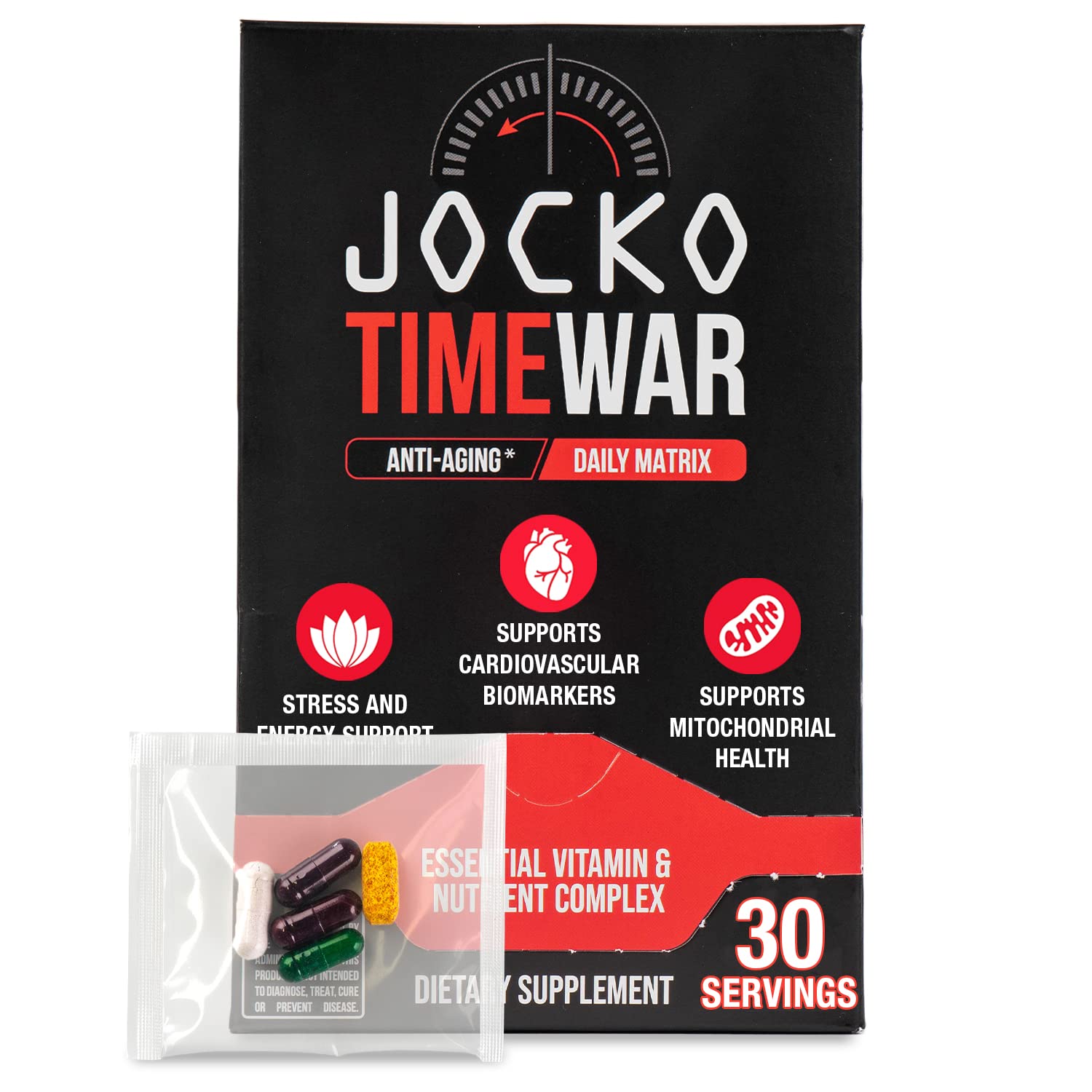 Jocko Fuel TIME WAR bottle front view for daily vitality