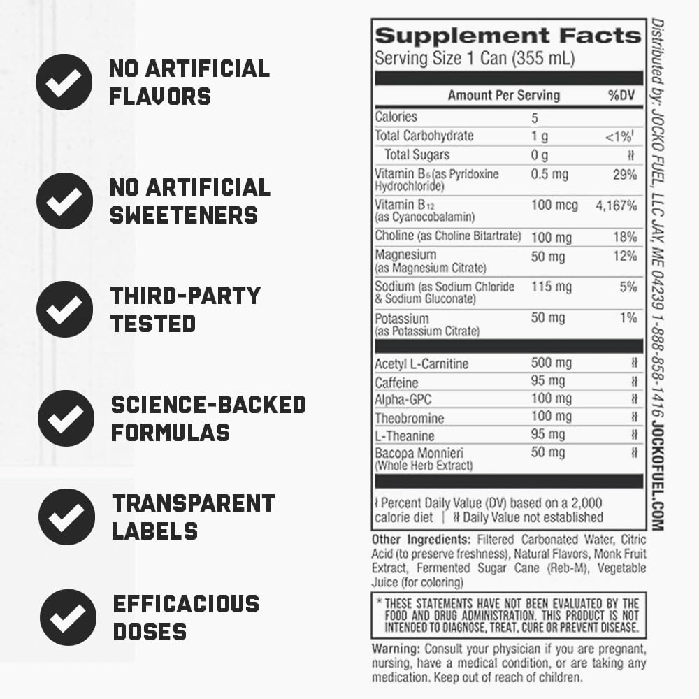 Jocko GO Nitro Pop bottle with ingredients blur emphasizes keto-friendly formula.
