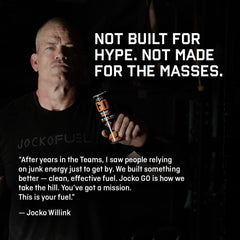 Jocko GO Nitro Pop stack beside keto icon and electrolytes.