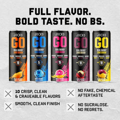 Chilled Jocko GO Nitro Pop can in hand during a workout.
