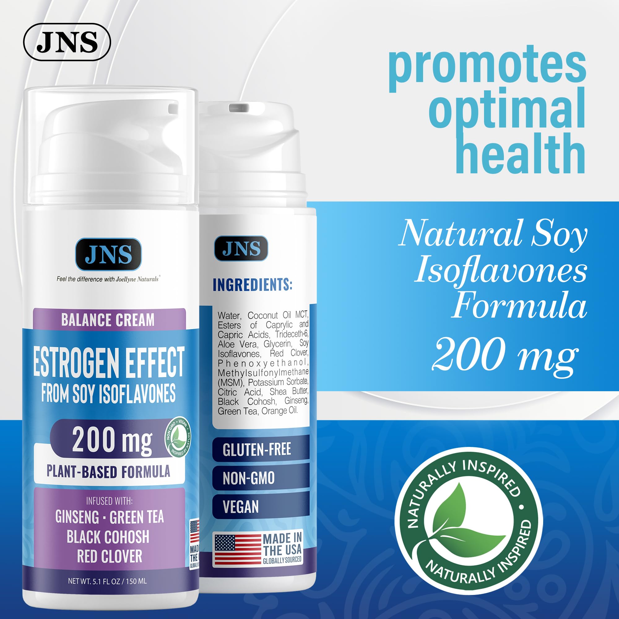 Joellyne Naturals soy isoflavones ingredient list highlights plant-based skincare