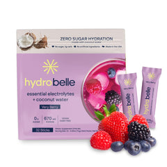 JoinBelle HydroBelle electrolyte stick in Very Berry ready for on-the-go hydration.