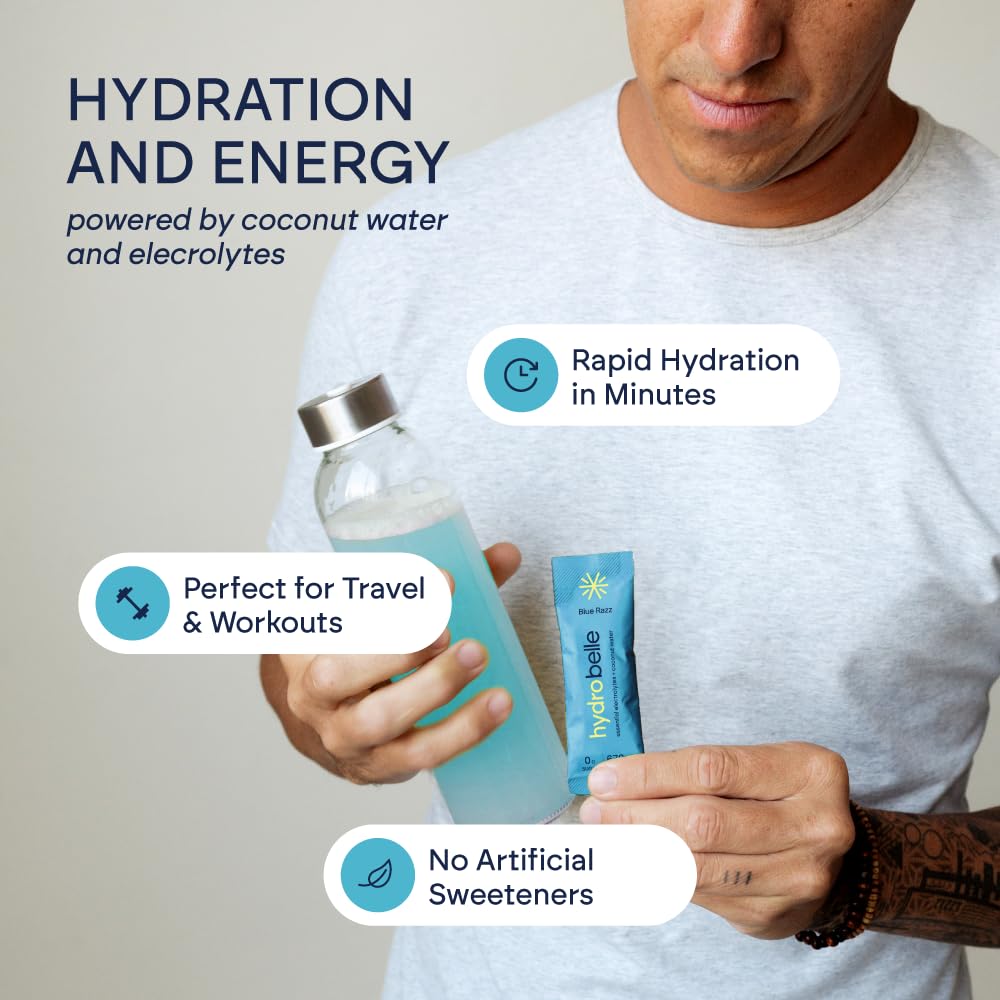 JoinBelle HydroBelle powder poured into water for quick hydration