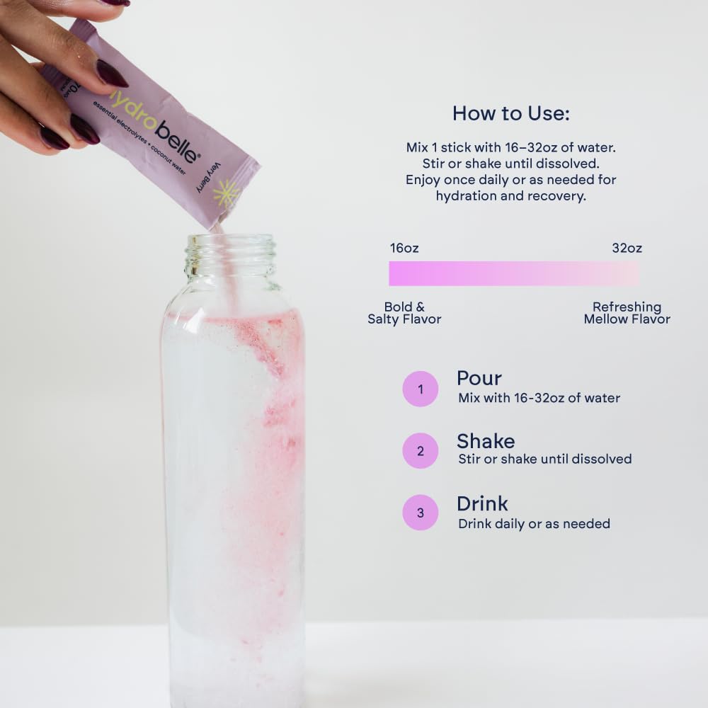 Stirred HydroBelle Very Berry delivers a refreshing, naturally flavored drink.