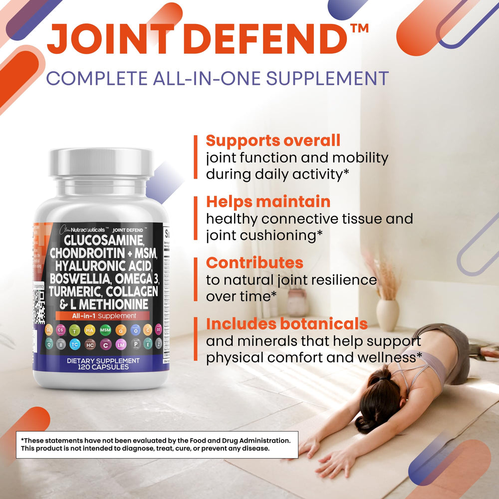 Joint Defend capsules close-up in a daily wellness routine context.