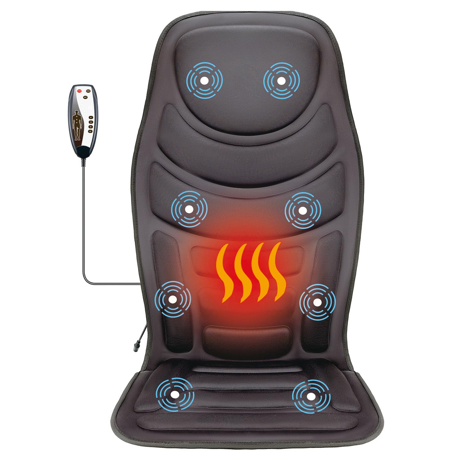 JOJOPEPE heated massage seat cushion with remote for travel comfort