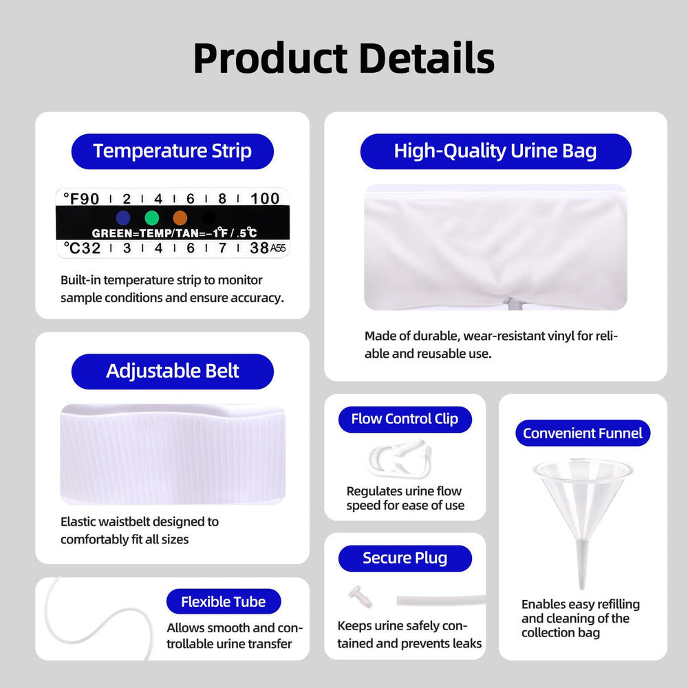 JORVONR urine test kit silicone funnel aids spill-free filling.