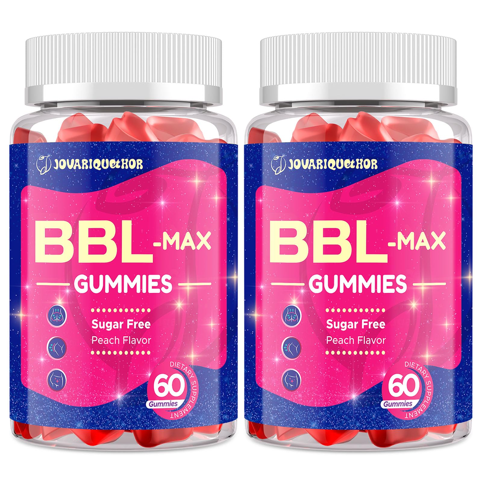 Jovariquethor Booty Gummies peach bottle for daily wellness support