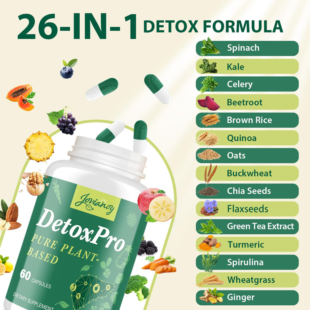 Liver-support themed imagery with Jovianoy detox capsules as part of routine