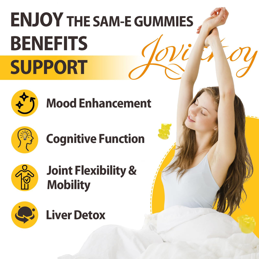 Jovianoy SAM-e gummies pineapple flavor close-up for tasty daily wellness