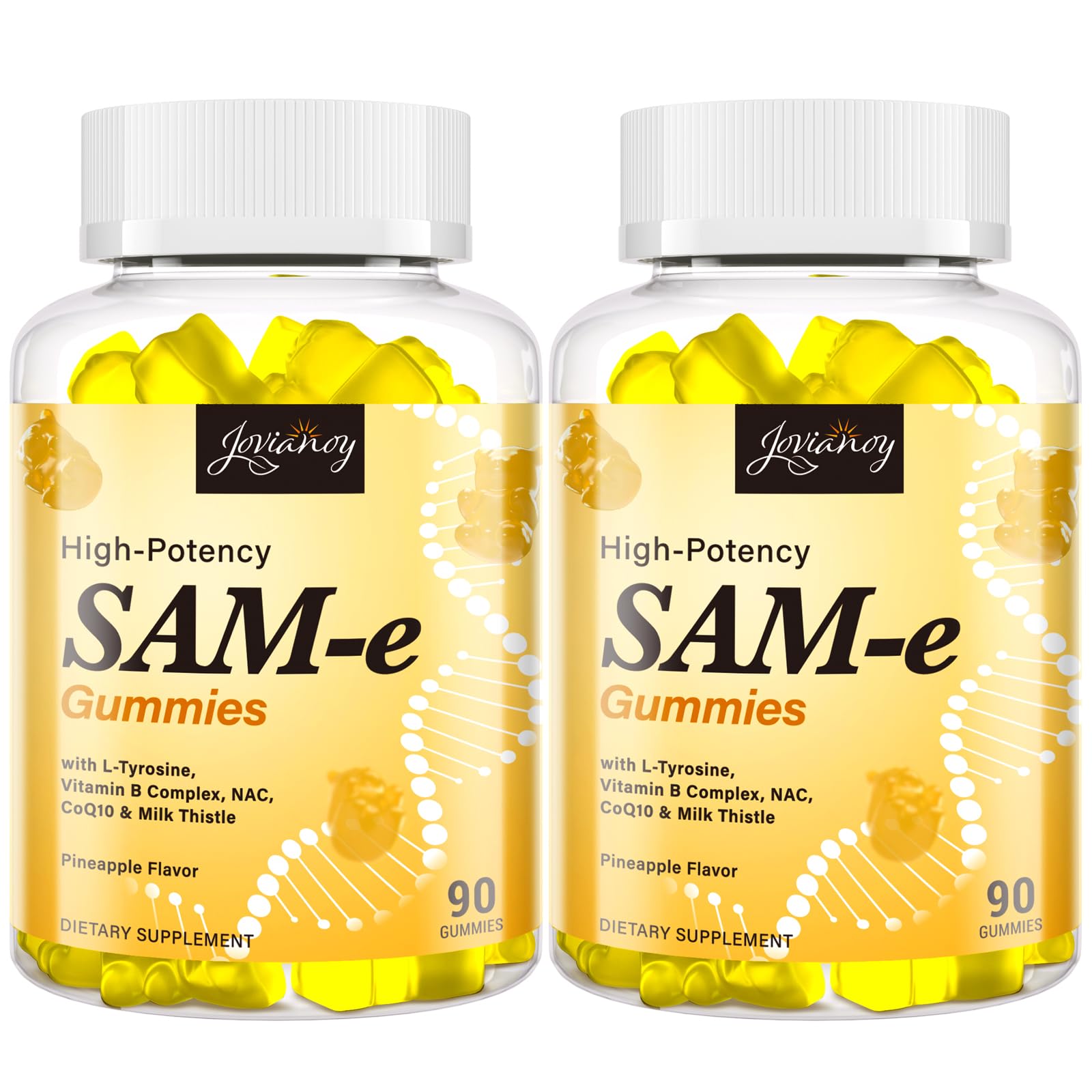 Jovianoy SAM-e gummies pineapple packaging for mood and joint support