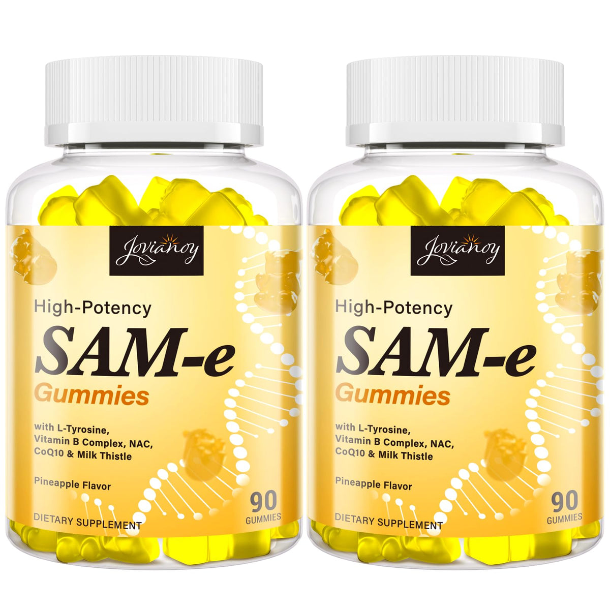 Jovianoy SAM-e gummies pineapple packaging for mood and joint support