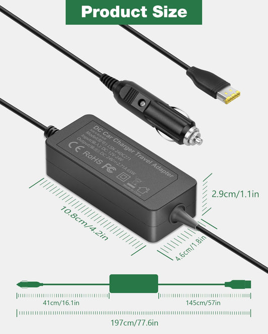 JOVNO 24V DC car adapter plugs into a cigarette lighter for CPAP use on the go