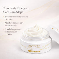JOVYNEX Estriol cream being applied during routine application time.