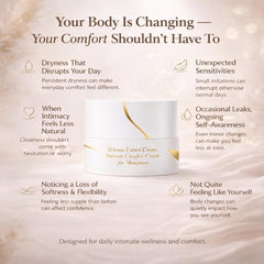 JOVYNEX Estriol cream texture close-up highlighting quick-absorbing, non-greasy formula.