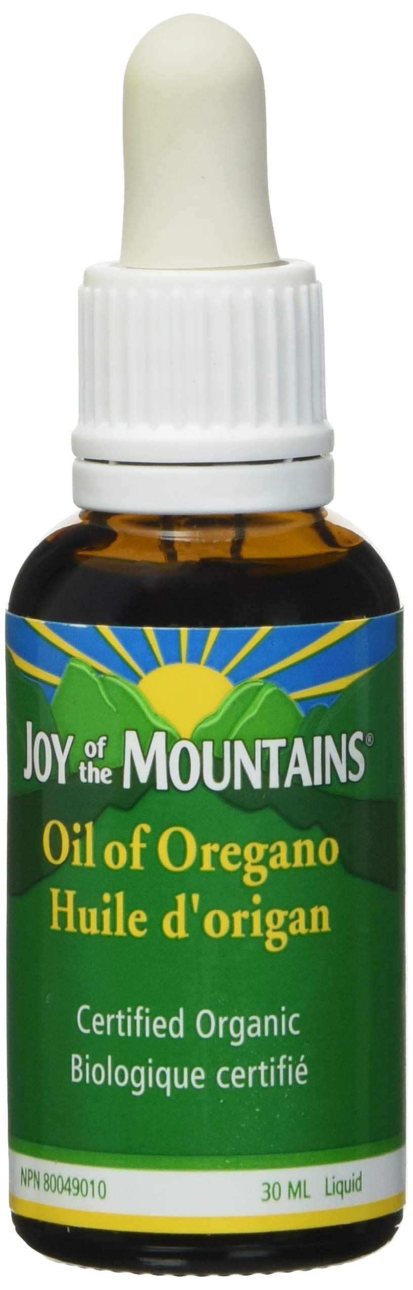 Joy of the Mountains oregano oil bottle highlighting premium packaging and aroma