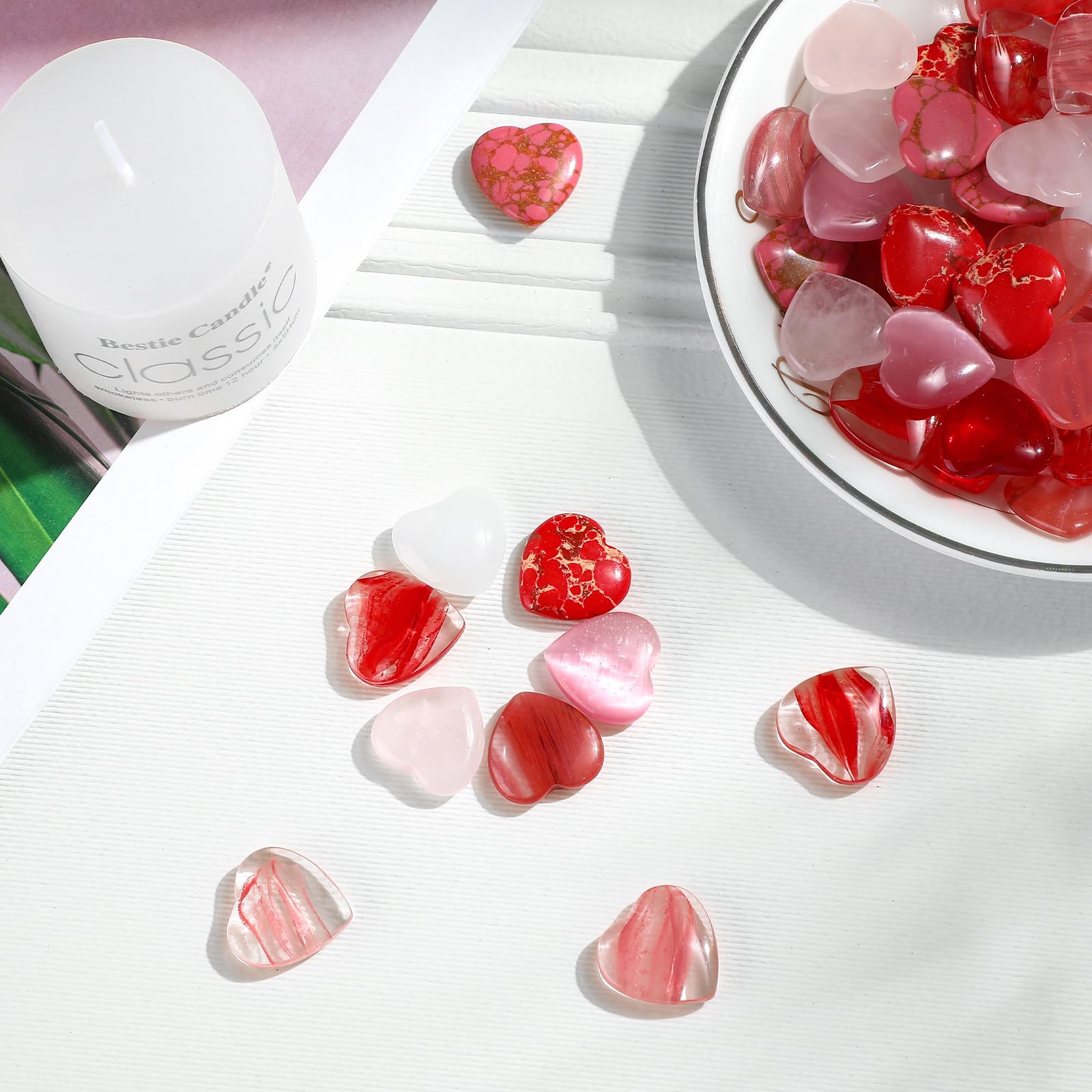 Joyfolk heart crystal pack, storage-friendly for events and crafts.