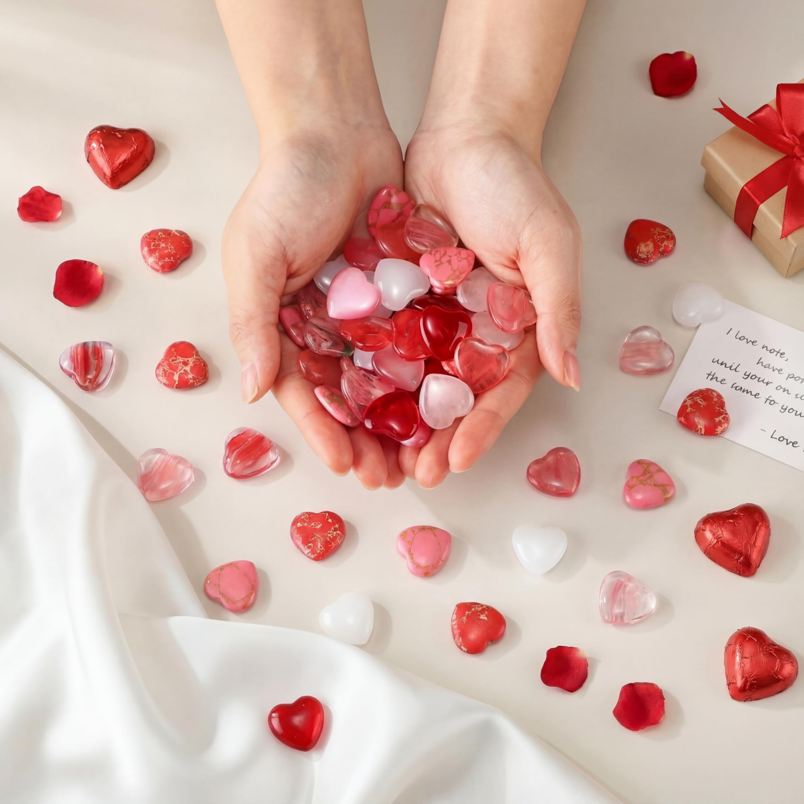 Joyfolk pink heart crystal, 0.8 inch, ideal for pocket carry and daily vibes.