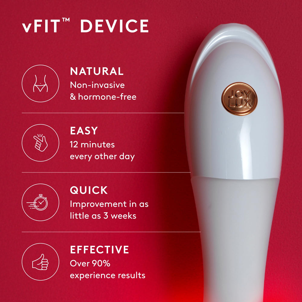 Joylux photonic gel bottle highlighting pH-balanced formula for comfortable use.