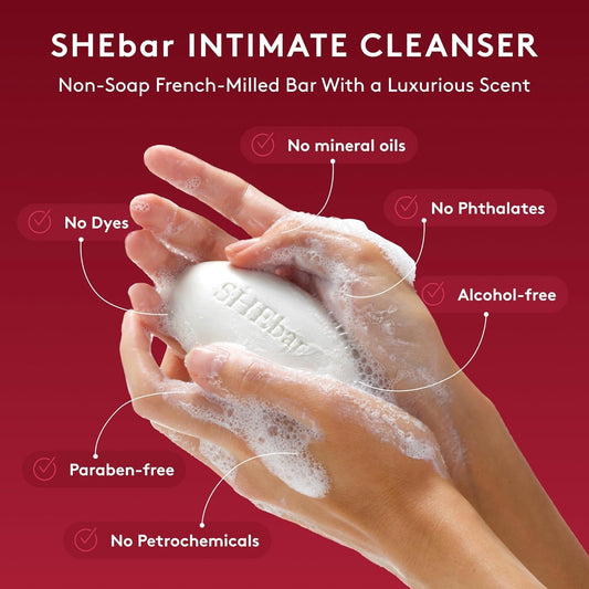 Joylux SHEBar close-up demonstrates a rich, soap-free lather for delicate skin