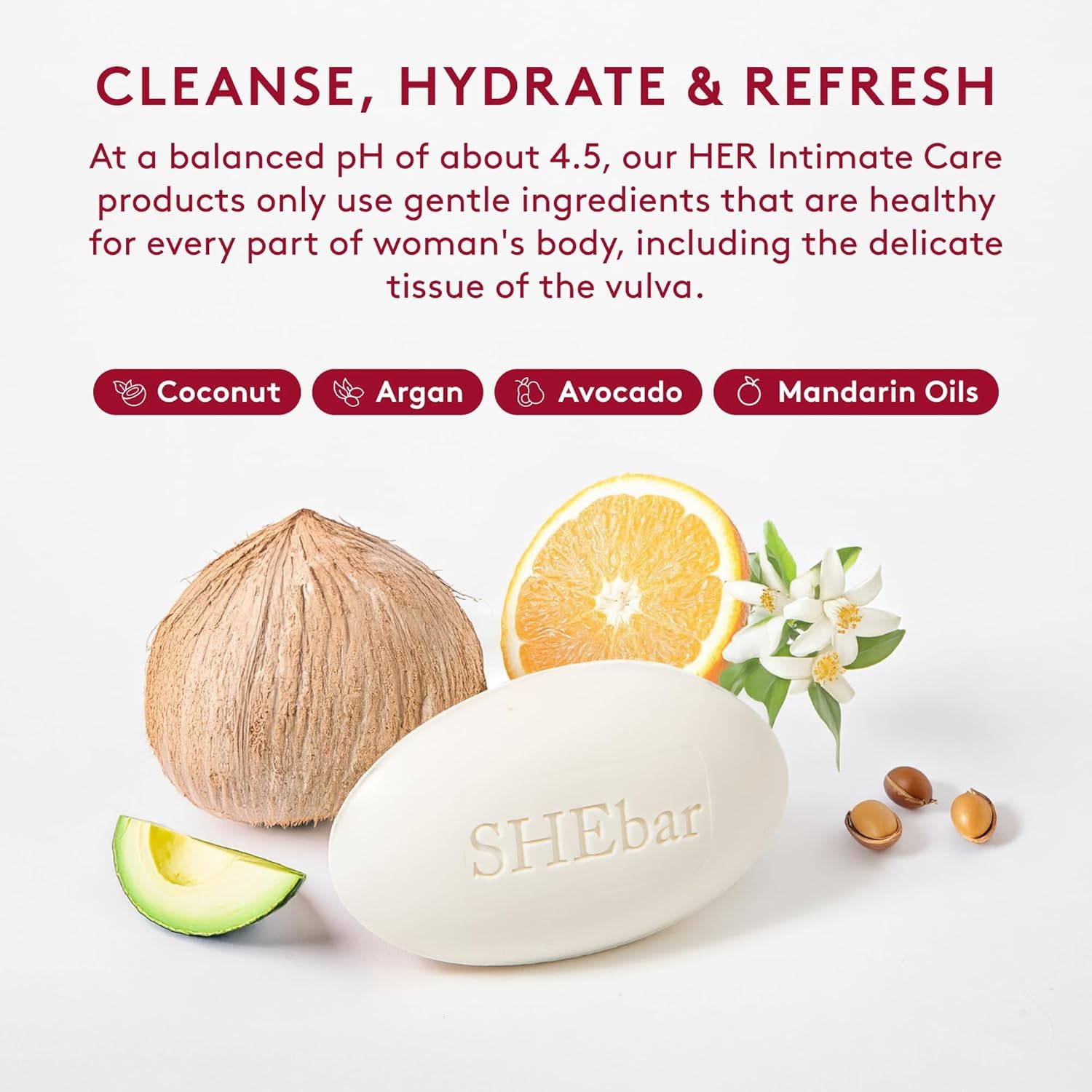 Joylux SHEBar ingredients highlight coconut, argan, and avocado oils for nourishment