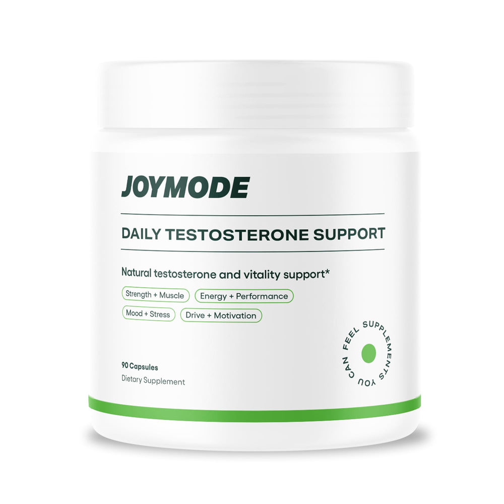JOYMODE Testosterone Support Complex bottle highlights daily vitality and natural balance.