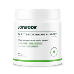 JOYMODE testosterone support complex bottle shows a convenient daily supplement for energy support.