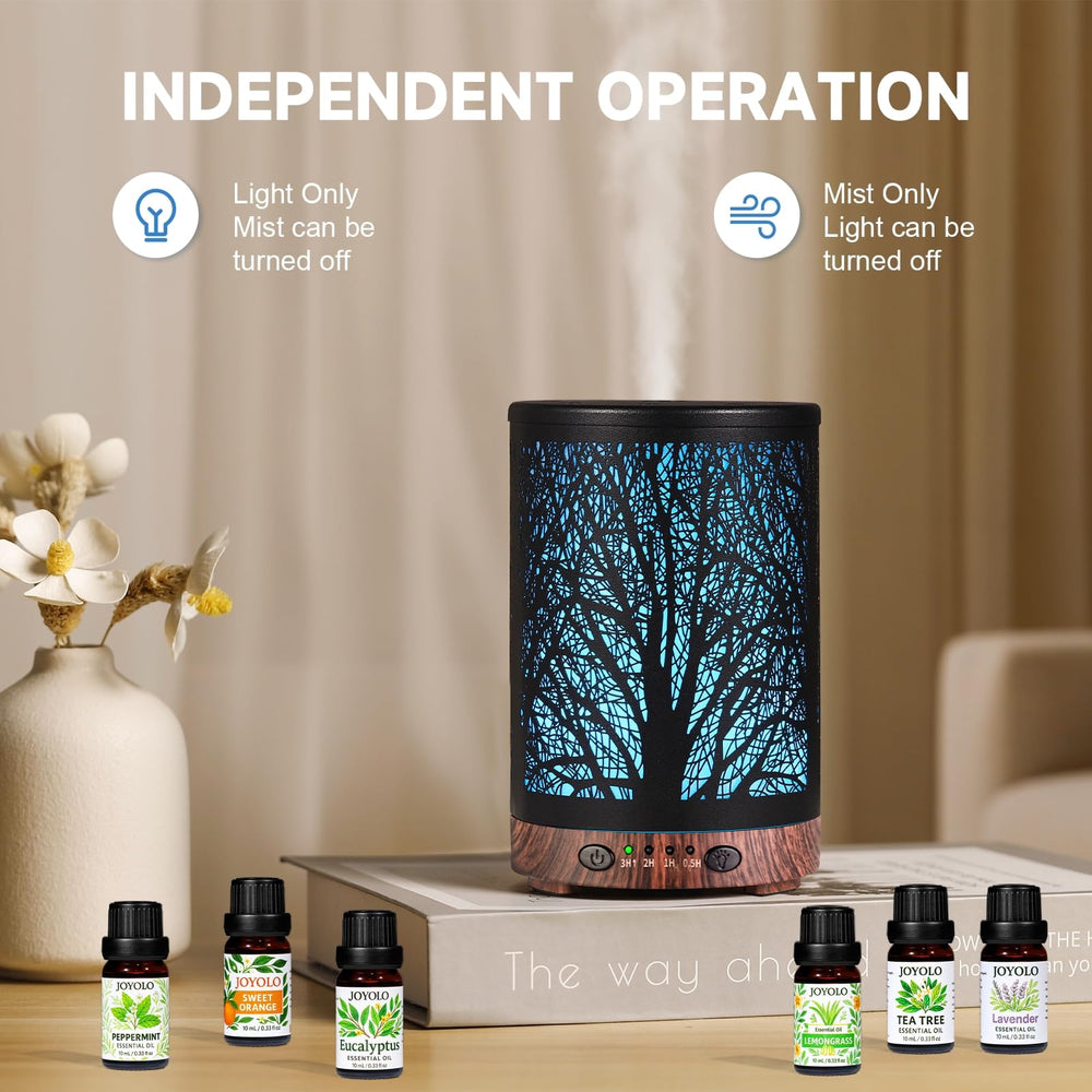 JOYOLO diffuser with 7-color LED lights for ambient mood options