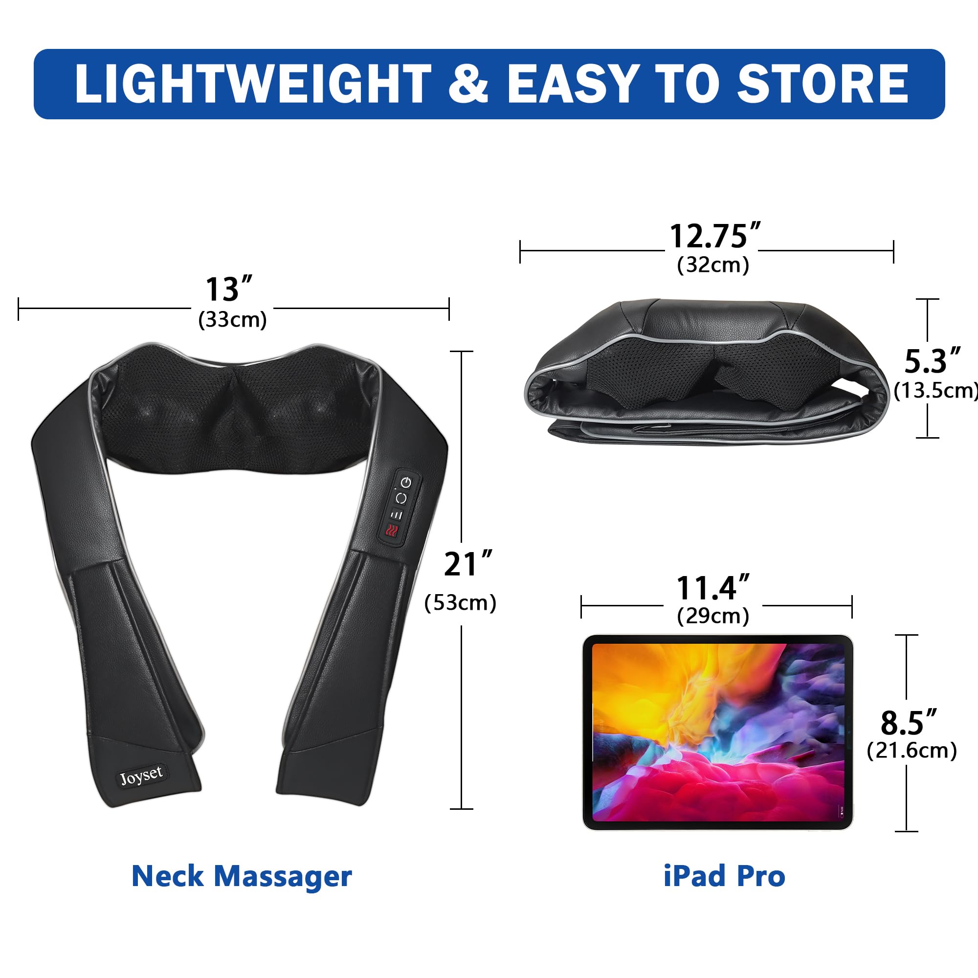 Joyset heat mode infrared warmth enhances relaxation.