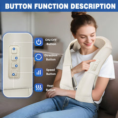 Joyset Shiatsu neck-back massager with eight deep kneading nodes targeting neck and shoulders