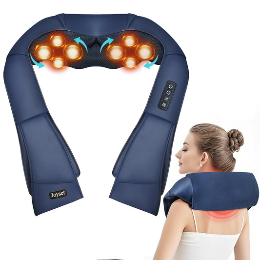 Joyset Shiatsu neck-back massager blue front view for convenient home relief