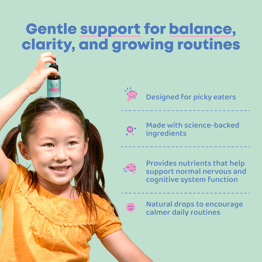 JoySpring broccoli drops ingredients highlight natural nutrients for kid routines.