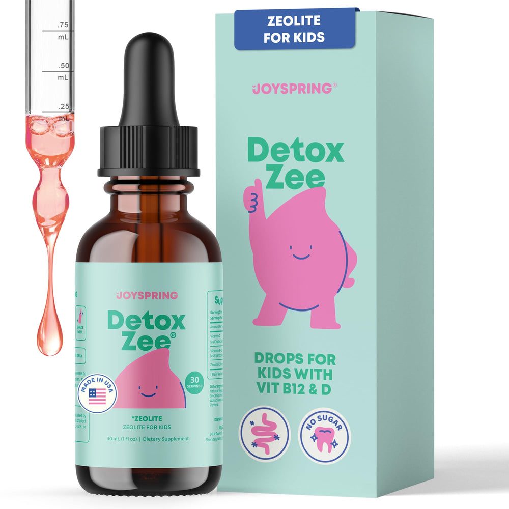 JoySpring DetoxZee Drops bottle front—kid-friendly design for daily use.