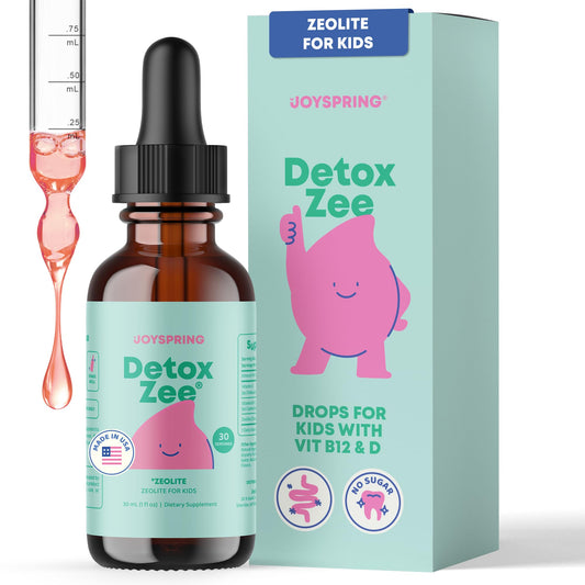 JoySpring DetoxZee Drops bottle front—kid-friendly design for daily use.