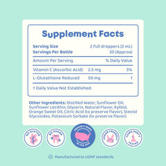 JoySpring Glutathione drops closeup on bottle and label clarity.