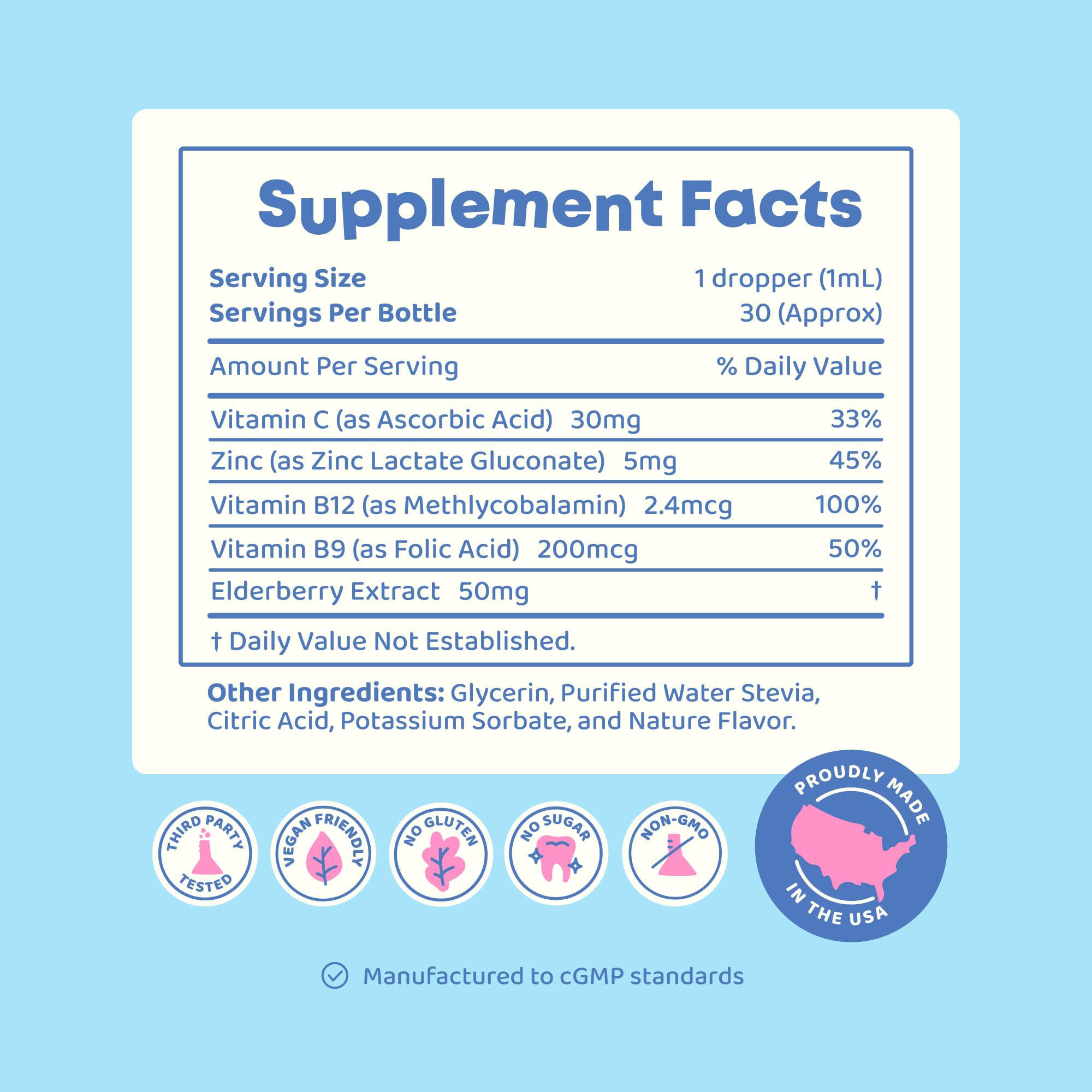 JoySpring Kids B Complex liquid drops offer easy absorption.