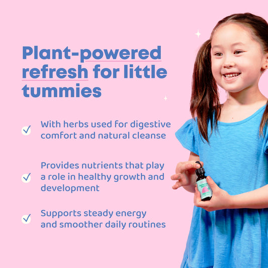 JoySpring Cilantro Detox bottle label highlights ingredients and usage for families.
