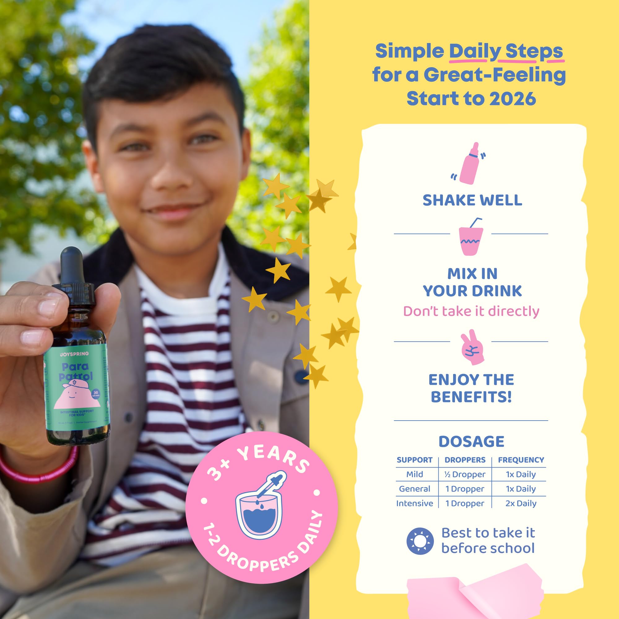 JoySpring ParaPatrol family-friendly formula image emphasizes easy integration into routines